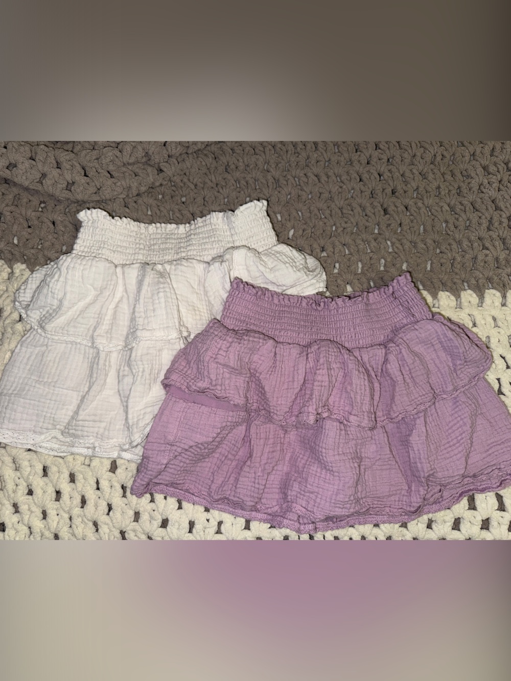 Cat & Jack White and Lavender Ruffle Skirts - Picture 1 of 3